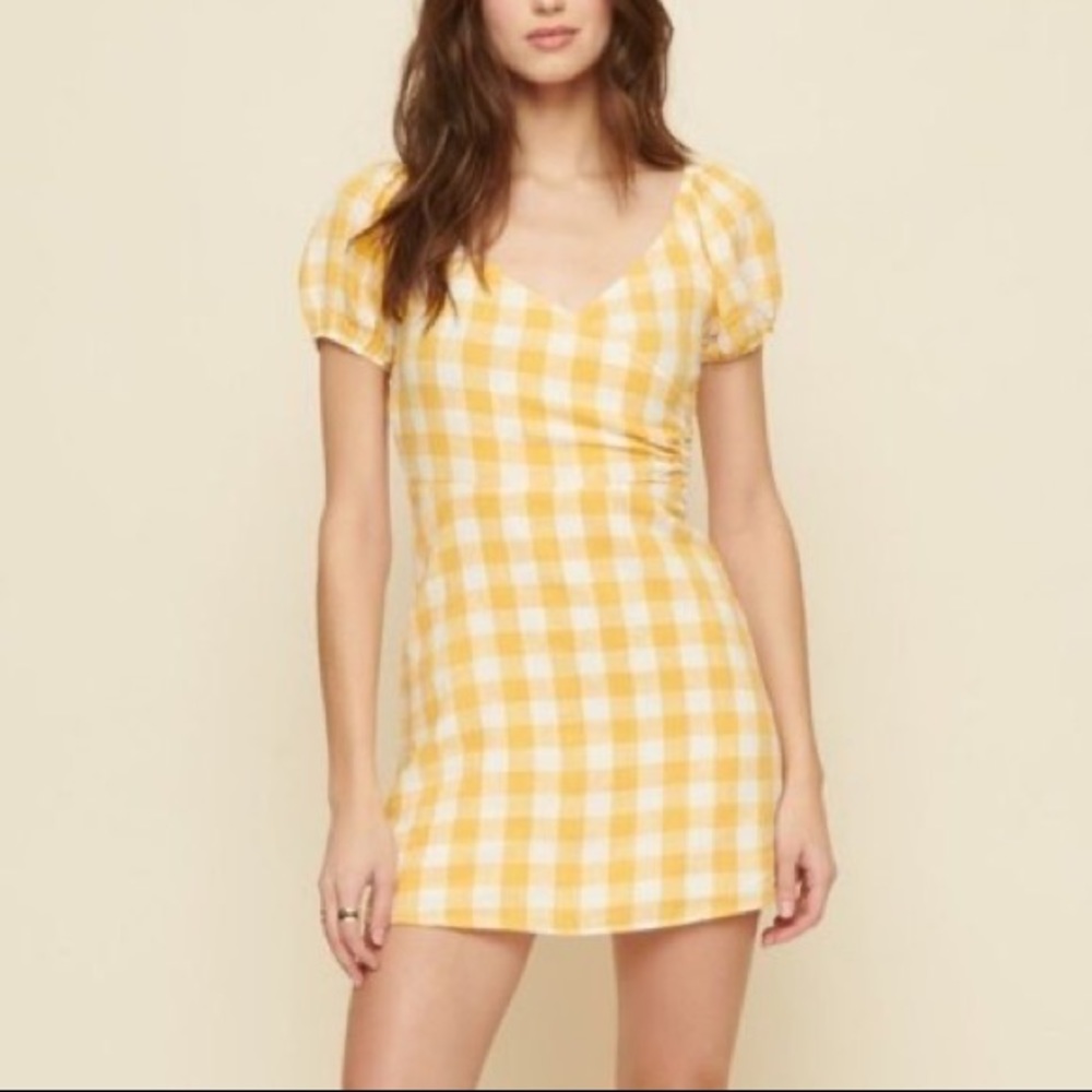 Yellow gingham dress